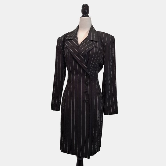 Vintage 90s Pinstripe Wrap Dress - New condition - Picture 2 of 6